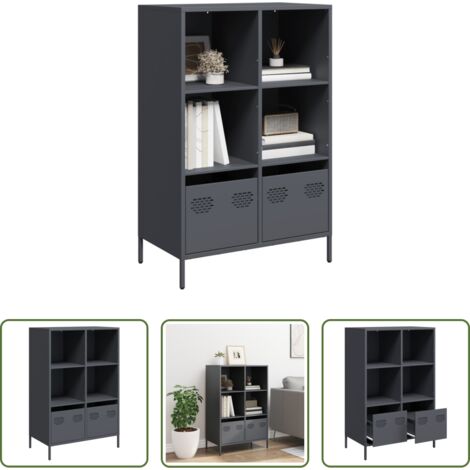 vidaXL Credenza con cassetto -  Credenza Antracite 68x39x103,5 cm Acciaio