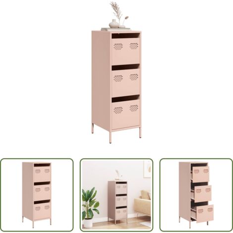 vidaXL Credenza con cassetto -  Credenza Rosa 39x35x103,5 cm in Acciaio