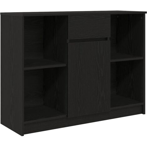vidaXL Credenza con Cassetto Rovere Nero 101x35x76cm Legno Multistrato