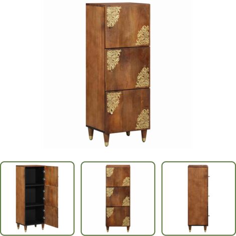 vidaXL Credenza con design oro -  Credenza Marrone 40 x 33 x 110 cm Legno di mango massello