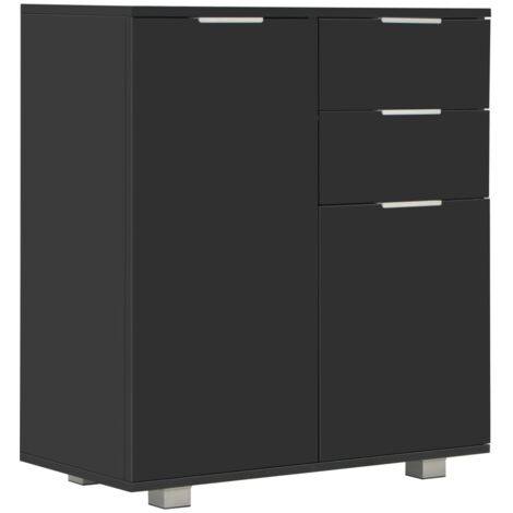 vidaXL Credenza con Finitura Lucida Nera 71x35x80 cm in Truciolato