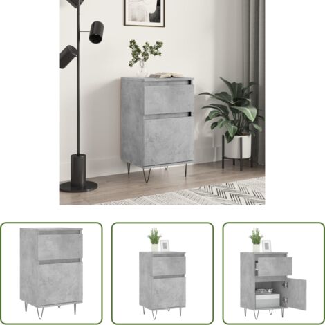 vidaXL Credenza con gambe in ferro -  Credenza Grigio Cemento 40x35x70 cm in Legno Multistrato
