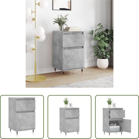 vidaXL Credenza con gambe in ferro -  Credenza Grigio Cemento 40x35x70 cm in Legno Multistrato
