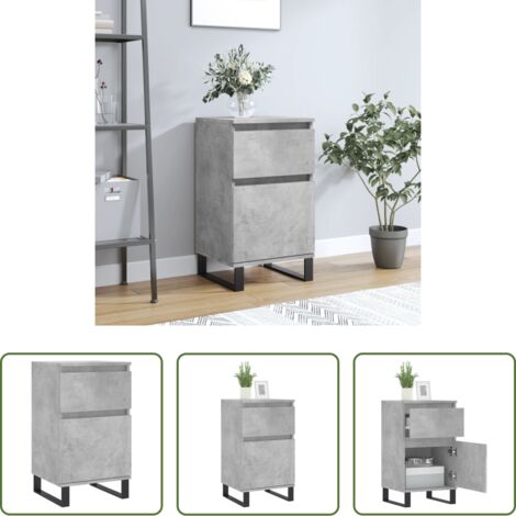 vidaXL Credenza con gambe in ferro -  Credenza Grigio Cemento 40x35x70 cm in Legno Multistrato