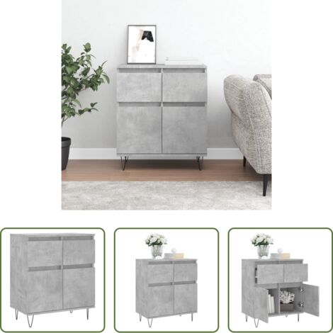vidaXL Credenza con gambe in ferro -  Credenza Grigio Cemento 60x35x70 cm in Legno Multistrato