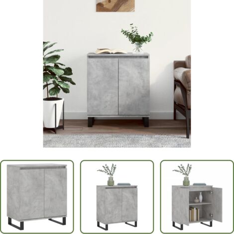 vidaXL Credenza con gambe in ferro -  Credenza Grigio Cemento 60x35x70 cm in Legno Multistrato