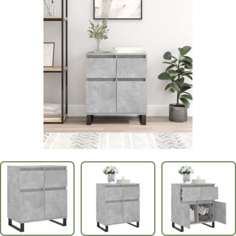 vidaXL Credenza con gambe in ferro -  Credenza Grigio Cemento 60x35x70 cm in Legno Multistrato