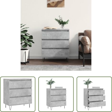 vidaXL Credenza con gambe in ferro -  Credenza Grigio Cemento 60x35x70 cm in Legno Multistrato