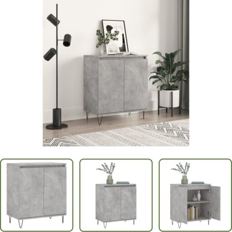 vidaXL Credenza con gambe in ferro -  Credenza Grigio Cemento 60x35x70 cm in Legno Multistrato