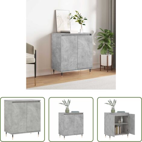 vidaXL Credenza con gambe in ferro -  Credenza Grigio Cemento 60x35x70 cm in Legno Multistrato
