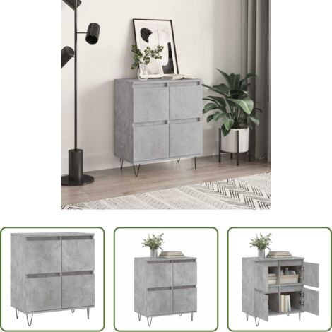 vidaXL Credenza con gambe in ferro -  Credenza Grigio Cemento 60x35x70 cm in Legno Multistrato