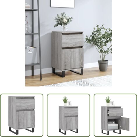 vidaXL Credenza con gambe in ferro -  Credenza Grigio Sonoma 40x35x70 cm in Legno Multistrato
