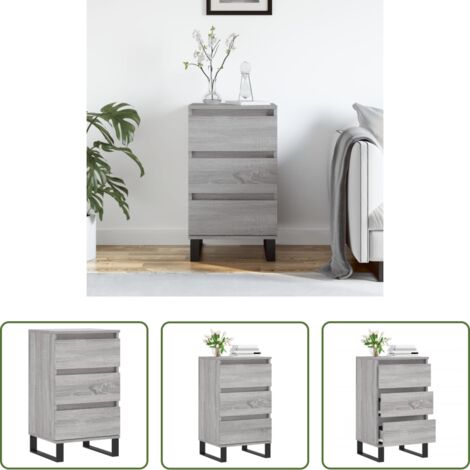 vidaXL Credenza con gambe in ferro -  Credenza Grigio Sonoma 40x35x70 cm in Legno Multistrato