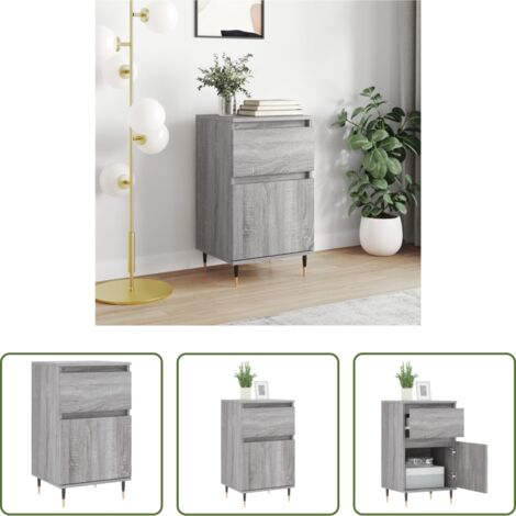 vidaXL Credenza con gambe in ferro -  Credenza Grigio Sonoma 40x35x70 cm in Legno Multistrato