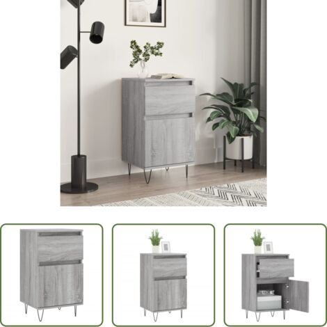 vidaXL Credenza con gambe in ferro -  Credenza Grigio Sonoma 40x35x70 cm in Legno Multistrato