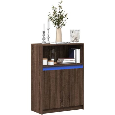 vidaXL Credenza con LED Rovere Marrone 72x34x100 cm Legno Multistrato