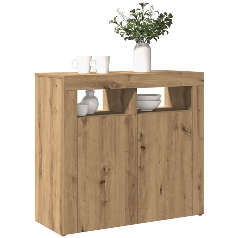 Credenza con Luci led Artigianale 80x35x75 cm in Truciolato - Vidaxl