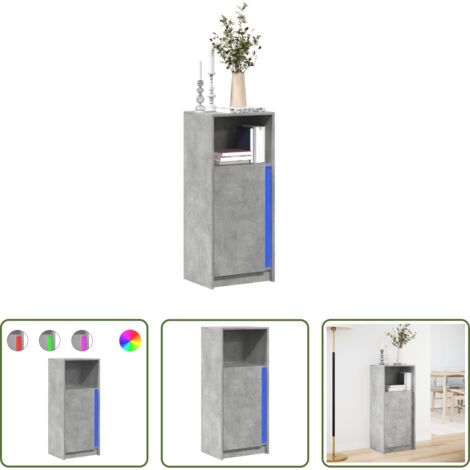vidaXL Credenza con luci RGB -  Credenza con LED Grigio Cemento 42,5x34x100cm Legno Multistrato