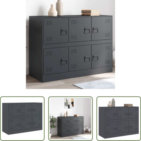 vidaXL Credenza con maniglie -  Credenza Antracite 99x39x73 cm in Acciaio
