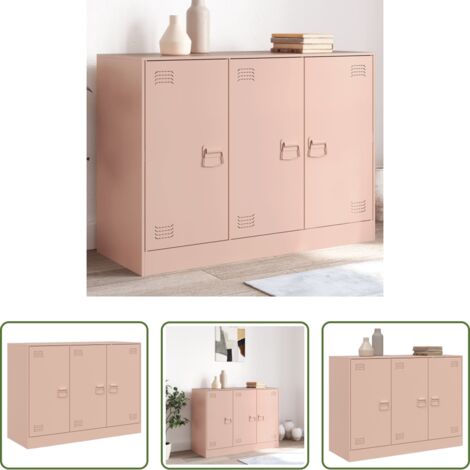 vidaXL Credenza con maniglie -  Credenza Rosa 99x39x73 cm in Acciaio