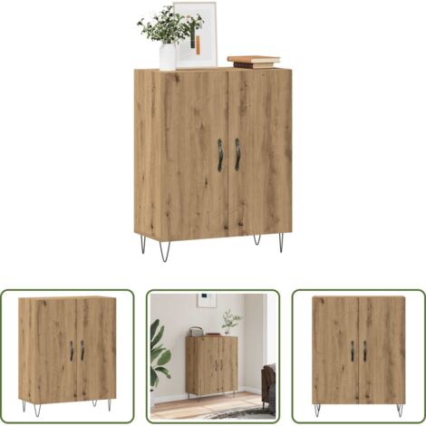 vidaXL Credenza con maniglie -  Credenza Rovere Artigianale 69,5x34x90 cm in Legno Multistrato