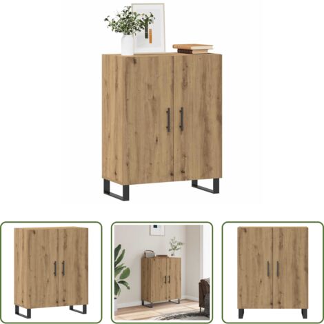 vidaXL Credenza con maniglie -  Credenza Rovere Artigianale 69,5x34x90 cm in Legno Multistrato