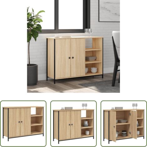 vidaXL Credenza con piedini regolabili -  Credenza Rovere Sonoma 100x33x75 cm in Legno Multistrato