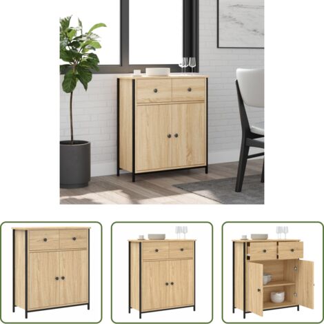 vidaXL Credenza con piedini regolabili -  Credenza Rovere Sonoma 70x30x80 cm in Legno Multistrato