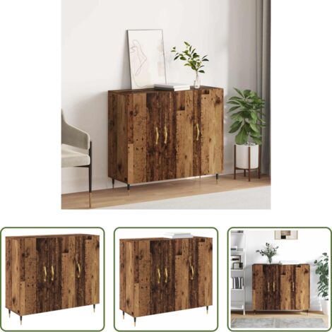 vidaXL Credenza con porte a cerniera -  Credenza Legno vecchio 90 x 34 x 80 cm Legno multistrato