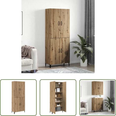 vidaXL Credenza con ripiani -  Credenza 2 pcs Rovere artigianale Legno multistrato