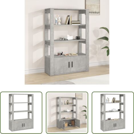 vidaXL Credenza con ripiani -  Credenza Grigio Cemento 80x30x119,5 cm in Legno Multistrato