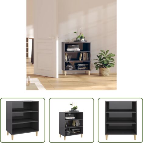 vidaXL Credenza con ripiani -  Credenza Grigio Lucido 57x35x70 cm in Legno Multistrato