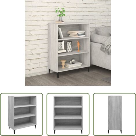 vidaXL Credenza con ripiani -  Credenza Grigio Sonoma 69,5x32,5x90 cm in Legno Multistrato