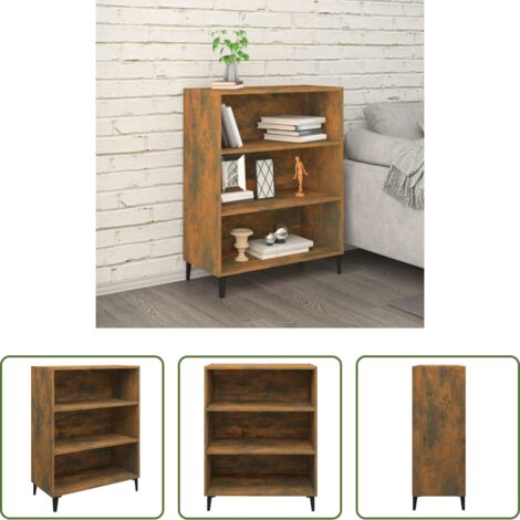 vidaXL Credenza con ripiani -  Credenza Rovere Fumo 69,5x32,5x90 cm in Legno Multistrato