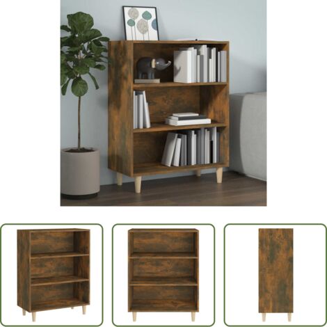 vidaXL Credenza con ripiani -  Credenza Rovere Fumo 69,5x32,5x90 cm in Legno Multistrato