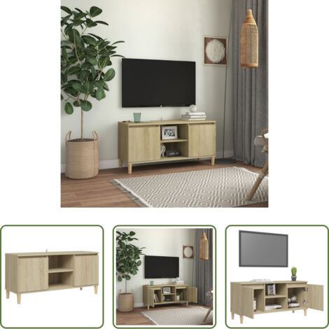 vidaXL Credenza con ripiani -  Mobile TV con Gambe in Legno Rovere Sonoma 103,5x30x50 cm