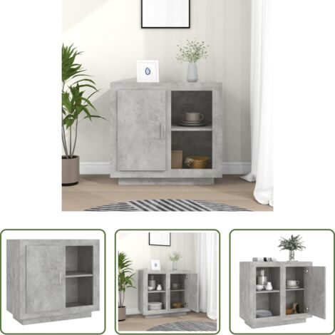 vidaXL Credenza da camera da letto -  Credenza Grigio Cemento 80x40x75 cm