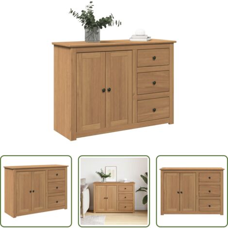 vidaXL Credenza da cucina -  Credenza con Cassetti Panama 112x40x80cm Legno Massello di Pino