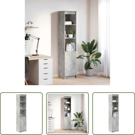 vidaXL Credenza da cucina - Credenza Grigio Cemento 37,5x35x180 cm in Legno Multistrato
