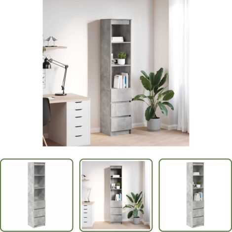 vidaXL Credenza da cucina - Credenza Grigio Cemento 37,5x35x180 cm in Legno Multistrato