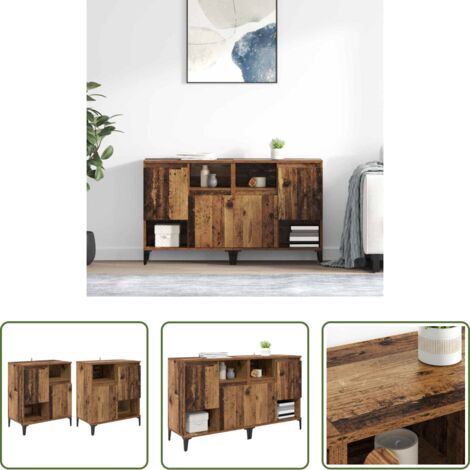 vidaXL Credenza da cucina -  Sideboards 2 pcs Legno vecchio 60 x 35 x 70 cm