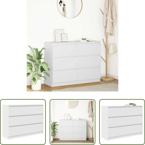 vidaXL Credenza da soggiorno -  Credenza Bianca 100x35x76 cm in Legno Multistrato
