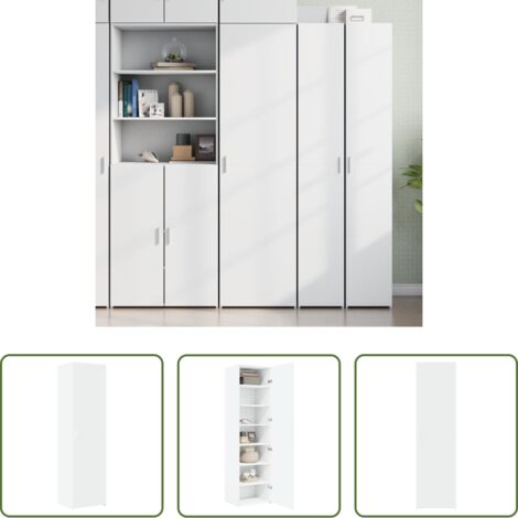 vidaXL Credenza da soggiorno -  Credenza Bianca 50x42,5x185 cm in Legno Ingegnerizzato