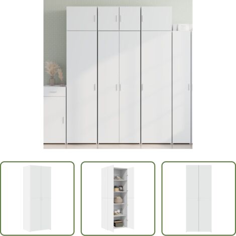 vidaXL Credenza da soggiorno -  Credenza Bianca 70x42,5x185 cm in Legno Ingegnerizzato