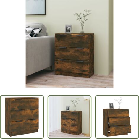 vidaXL Credenza fumo -  Credenza Rovere Fumo 60x30x70 cm in Legno tecnico