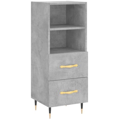 vidaXL Credenza Grigio Cemento 34,5x34x90 cm in Legno Multistrato