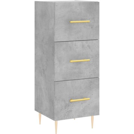 vidaXL Credenza Grigio Cemento 34,5x34x90 cm in Legno Multistrato
