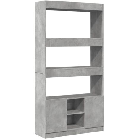 vidaXL Credenza Grigio Cemento 92x33x180 cm in Legno Multistrato