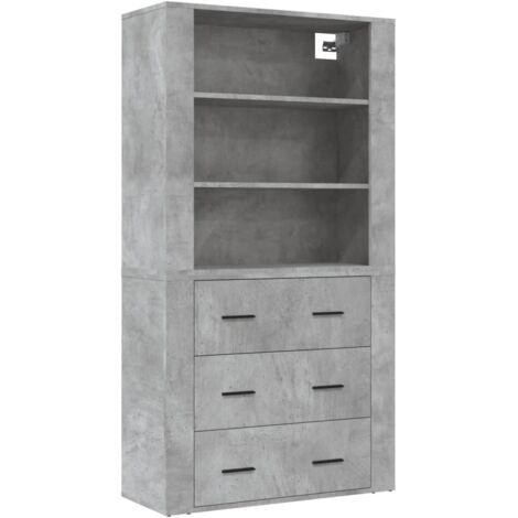 vidaXL Credenza Grigio Cemento in Legno Multistrato