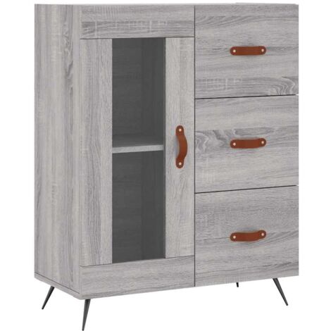 vidaXL Credenza Grigio Sonoma 69,5x34x90 cm in Legno Multistrato